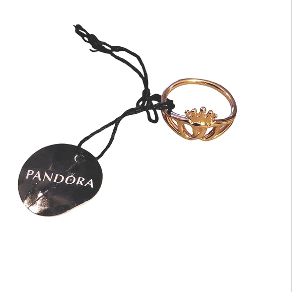 AUTHENTIC PANDORA ROSE GOLD REGAL HEARTS RING SIZE 7 - Picture 5 of 6